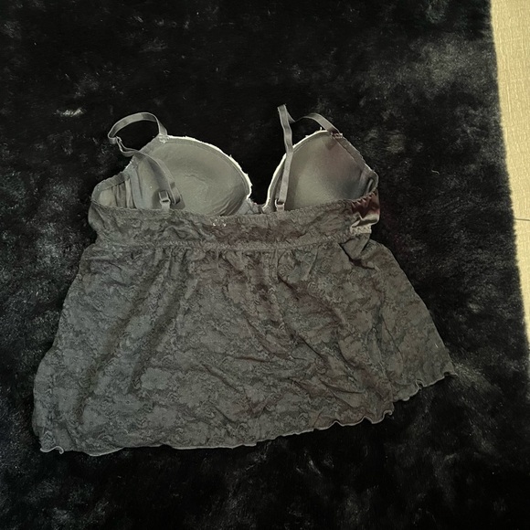 APT 9 Black Lace Satin Babydoll Lingerie - Size Medium - Picture 6 of 6